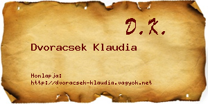 Dvoracsek Klaudia névjegykártya