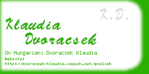 klaudia dvoracsek business card